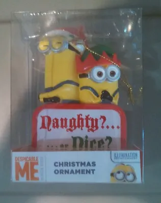 Despicable Me Minion Naughty Or Nice Chrismas Ornament • $7