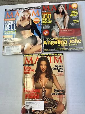 Maxim Magazines 2006 Lot Of  3 Angelina Jolie Excellent Condition • $10.99