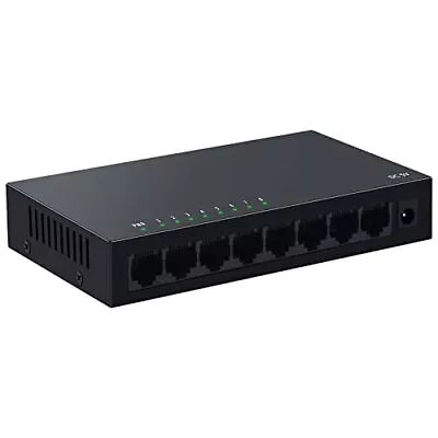 8 Port Gigabit Ethernet Switch|Desktop/Wall-Mount|Plug & Play| Fanless |Metal... • $22.70