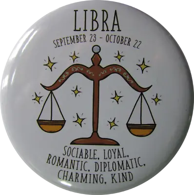 LIBRA Star Sign Zodiac Sign Astrology 50mm Badge Fridge Magnet • £3.05