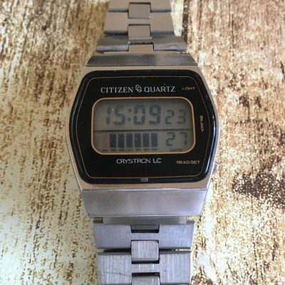 $119 • Buy Citizen Crystron 4-097041 Quartz SS Men's Watch Rare