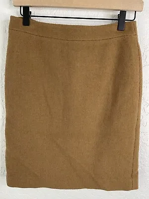 J. Crew Mercantile Pencil Skirt Camel Beige Wool Blend Women's Size 00 • $9
