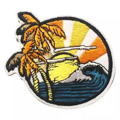 £2.24 • Buy Beach And Sunset Embroidery Patches Iron On T Shirts Jeans Clothes Sew On Cap