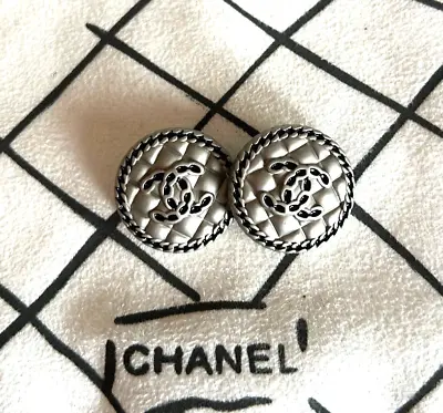 CHANEL Vintage Silver Metal Button 23 Mm (Set Of 2) • $35