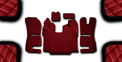 Dark Red Eco Leather Floor Mats For Rhd Truck Scania R 2013-16 Recaro Susp. Seat • $196.72