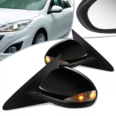 Fit 10-13 Mazda 3 Pair Power+Turn Signal Side Door Mirror MA1320160 MA1321160 • $126.03