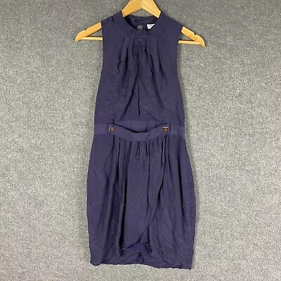 Maurie & Eve Dress Womens 10 Blue A Line Draped Event Formal Corporate Ladies • $11.24