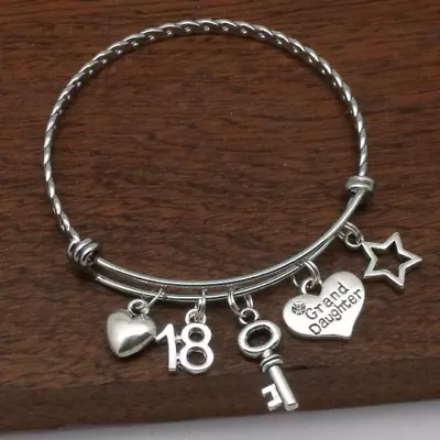 18th Granddaughter Birthday Age Bracelet Jewellery Gift • £10.99