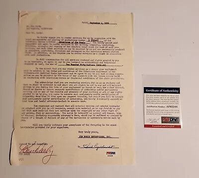 Wizard Of Oz Actor Ken Darby Signed Contract PSA DNA COA Autograph Auto Mayor 5 • $139