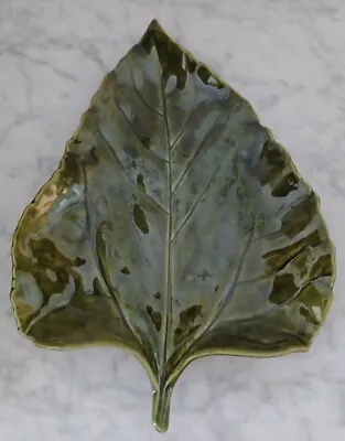 Portugal Pottery Cheese Leaf Plate Majolica Style Made For Crate & Barrel  • $25.99