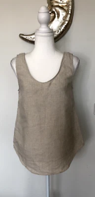 $9.99 • Buy COUNTRY ROAD Organic French Linen Sleeveless Top Sz 6 VGC