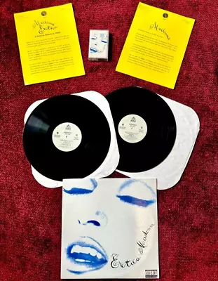 Madonna Erotica Promo Dj Vinyl 1992 Press Release Sire Sex Book Tape 2 Record Lp • $395