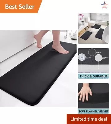 Absorbent Memory Foam Bath Mat - Non Slip Bathroom Rug Runner - 47  X 17  Black • $65.99