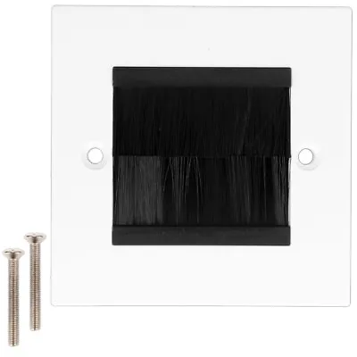 SINGLE 1 GANG FACEPLATE Black Brush Tidy Wire Cable Lead Entry/Exit Wall Outlet • £5