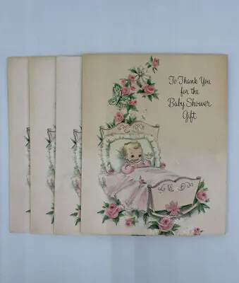 Vintage 1950s 1960s Thank You Shower Gift Baby Hallmark Scrapbook Ephemera 4 • $11.97