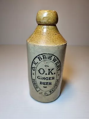 Vintage O.K. Brewery Ginger Beer Ceramic Bottle - Rare • $60