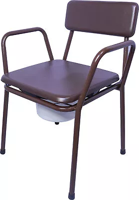 Bedside Commode Stackable Toilet Chair 5 Litre Pail Lid Padded Overseat • £64