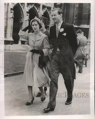 1950 Press Photo London -- Princess Margaret & Robin Muir Leaving Westminster • £28.82