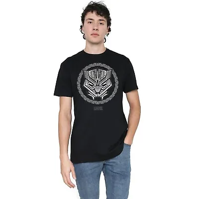 Official Marvel Mens Black Panther Symbol Mens T-shirt Black S - XXL • £13.99