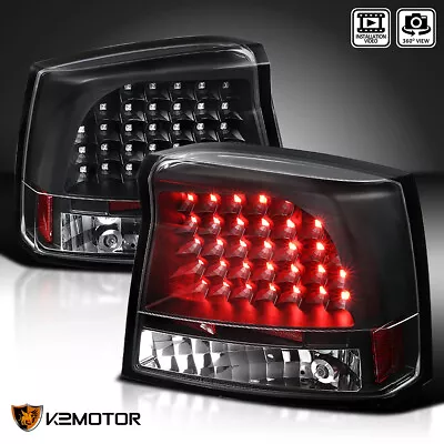 Fits 2006-2010 Dodge Charger Black LED Tail Lights Brake Lamps Left+Right Pair • $130.38