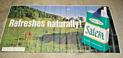 Vintage SALEM CIGARETTES Couple Field 10'x21' Advertising Billboard Poster NOS • $350