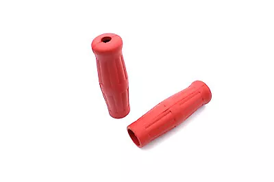 Bright Red Grip Set 1909 Style For Harley 1  & 1-1/8  Twist Grip 1974 & Up • $22