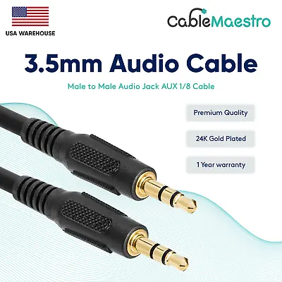 3.5mm AUX Cable Audio Headphone Male To Male 1/8  Stereo Cord Car IPhone Samsung • $14.45