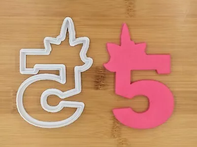 Unicorn Number Five Digit 5  Cookie Cutter Biscuit Fondant Cake Mould  • $8.89