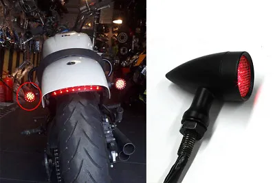 For Bobber Cafe Motorcycle LED Bullet Red Brake Running Turn Signal Tail Light • $21.88