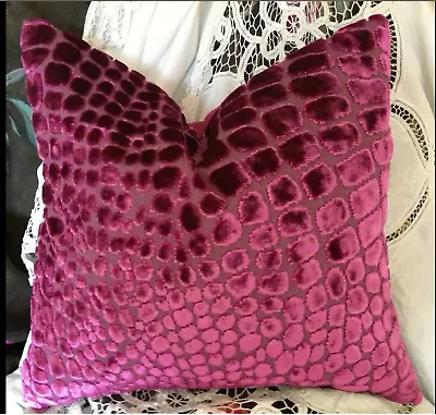 .DESIGNERS GUILD FABRIC CUSHION/PILLOW NABUCCO MAGENTA 16 X16  SOFT FURNISHINGS • £49