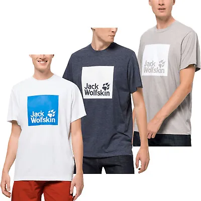 Jack Wolfskin Mens Ocean Logo Cotton Casual Crew Neck T-Shirt Top Tee • £18