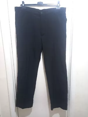 Farah Men 100% Polyester Black Trousers Size W42in L31in • £8