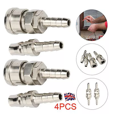 4Pcs 8mm Gas Hose Copper Nozzle Quick Release Connector Tools For BBQ Caravan UK • £3.55