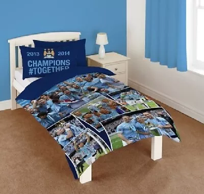 Original Machenster City Bed Cover 137x200 Cotton New Champions 2013-2014 • £39.59