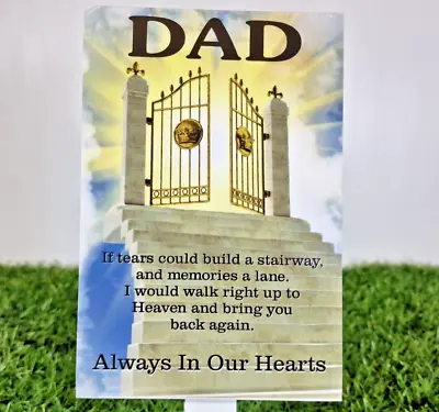 Dad Memorial Plaque Graveside Marker For Parents Gates Of Heaven • £8.99