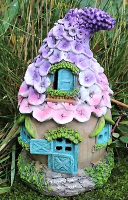 Garden Fairy Leaf Roof House Solar Decorative Ornament Secret Gift • £11.45