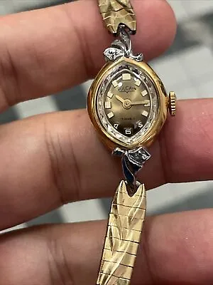 Vulcain 1950s Two Tone Diamond Accent Ladies Watch Mechanical Runs Well Gold Fil • $60