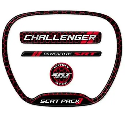$127.20 • Buy Challenger Scat Pack 4 Pcs Emblem Decal Inlay Steering Wheel HVAC Start Button