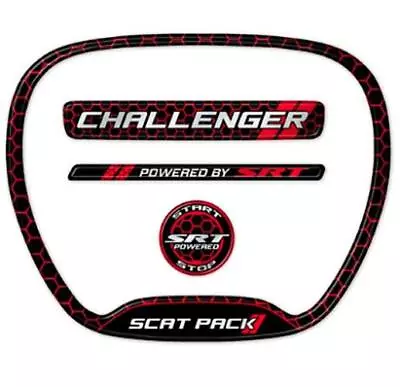 $127.20 • Buy Challenger Scat Pack 4 Pcs Emblem Decal Inlay Steering Wheel HVAC Start Button