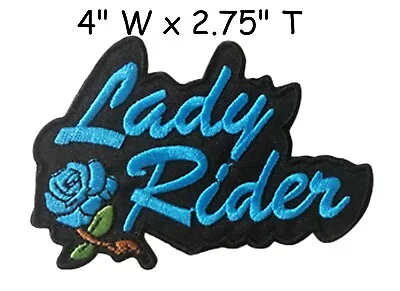 Motorcycle Jacket Embroidered Patch - Lady Rider (Blue) - Female Bikers Women • $5.66