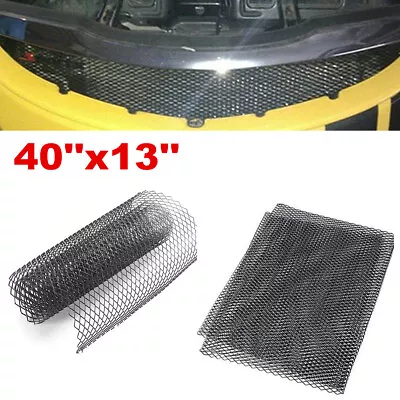 $18.17 • Buy Black 40''x13'' Aluminum Mesh Grill Cover Car Bumper Fender Hood Vent Grille Net