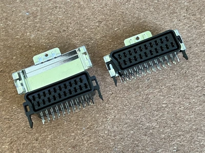 £10 • Buy 25 X Scart Female Socket Right Angle 90° PCB Mount With Optional Metal Shield