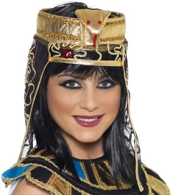 Adult Ladies Egyptian Queen Fancy Dress Headpiece Egypt Cleopatra Hat By Smiffys • £10.99