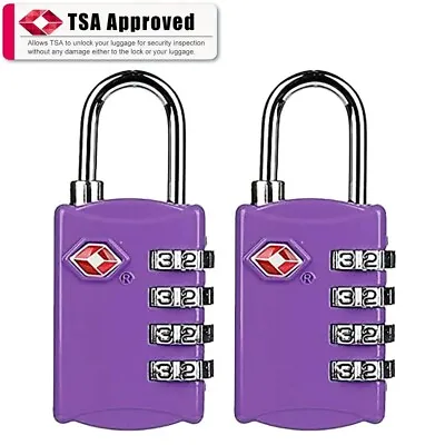 $21.99 • Buy 2 X TSA Approved 4 Digits Luggage Combination Travel Lock Alloy Padlock Suitcase