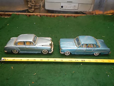 2 VINTAGE 1963 PLYMOUTH VALIANT& Mercedes BY BANDAI OF JAPAN TIN FRICTION • $139.99