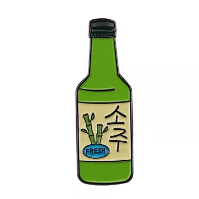 Mini Green Alcoholic Drinks Korean Soju Funny Metal Enamel Badge Brooch Pin • $3.89