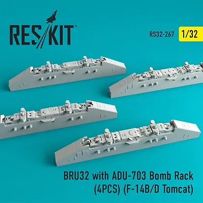 ResKit RS32-0267 Scale Model 1:32 BRU32 With ADU-703 Bomb Racks For F-14 (4 Pcs) • $16.08
