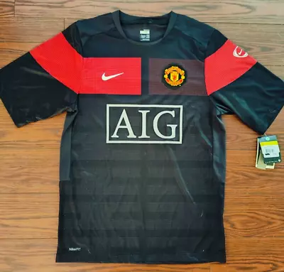 Manchester United EPL - Nike Vintage 2009 Black Team Warmup Top - Mens Small • $64.99