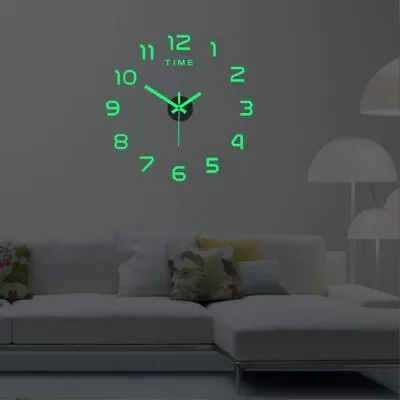 £8.44 • Buy Silent DIY Frameless Luminous Wall Decor 3D Digital Clock Wall Clock