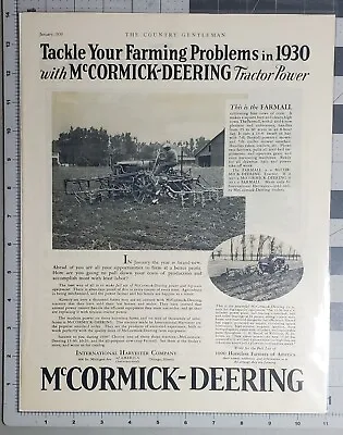 January 1930  McCormick-Deering Tackle Your Farming Problems Advertisement • $25